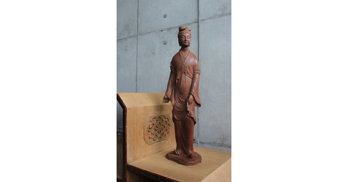 太田南海 観音像木彫 X607｜骨董店 のびる 古美術 骨董 和風建具 蔵戸