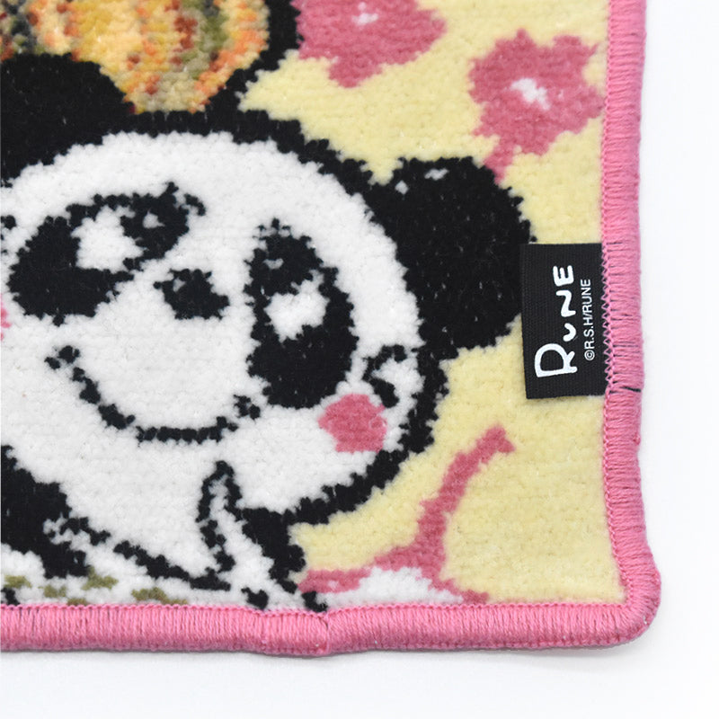 日本製 RUNE 内藤ルネ こんにちは！マドモアゼルとパンダ ハンカチ