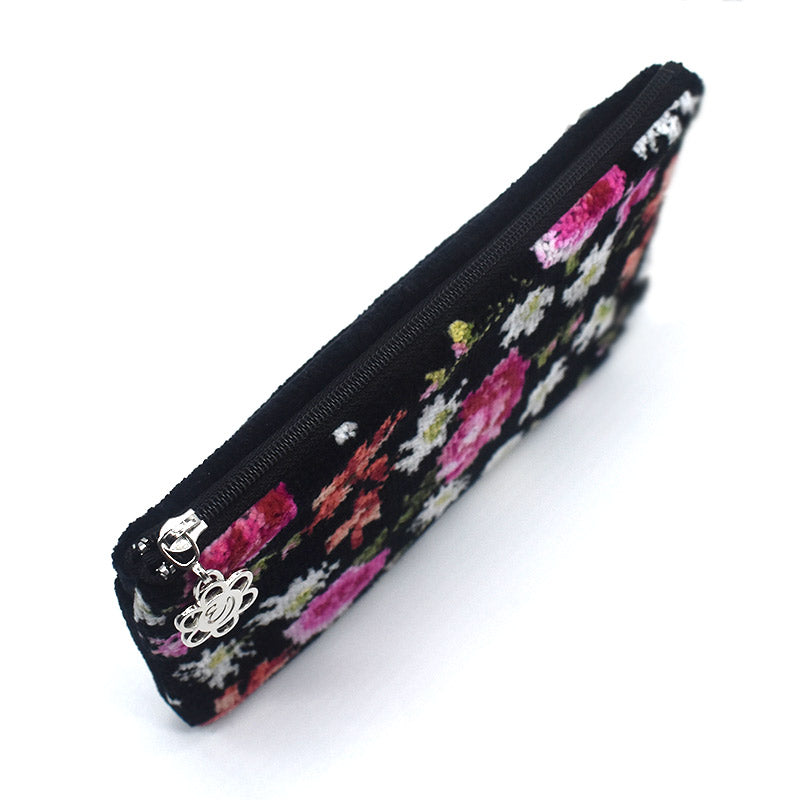 日本製 ステラ柄 フラットポーチ チャーム付き 通帳ポーチ お薬手帳