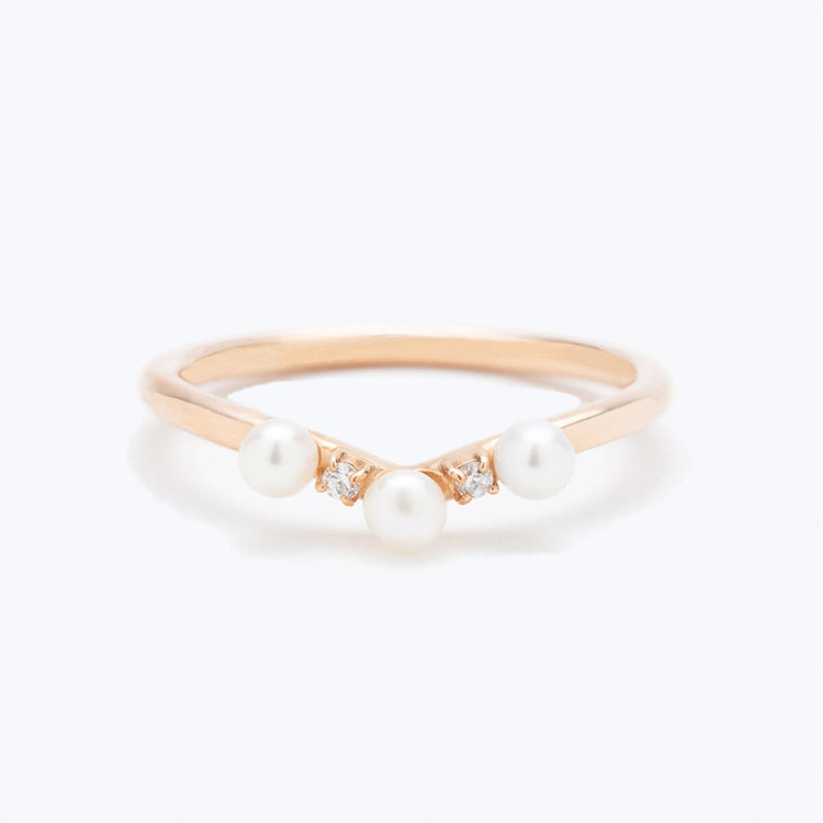 6月誕生石 シルバー ピンクゴールドメッキ 淡水パール リング（指輪
