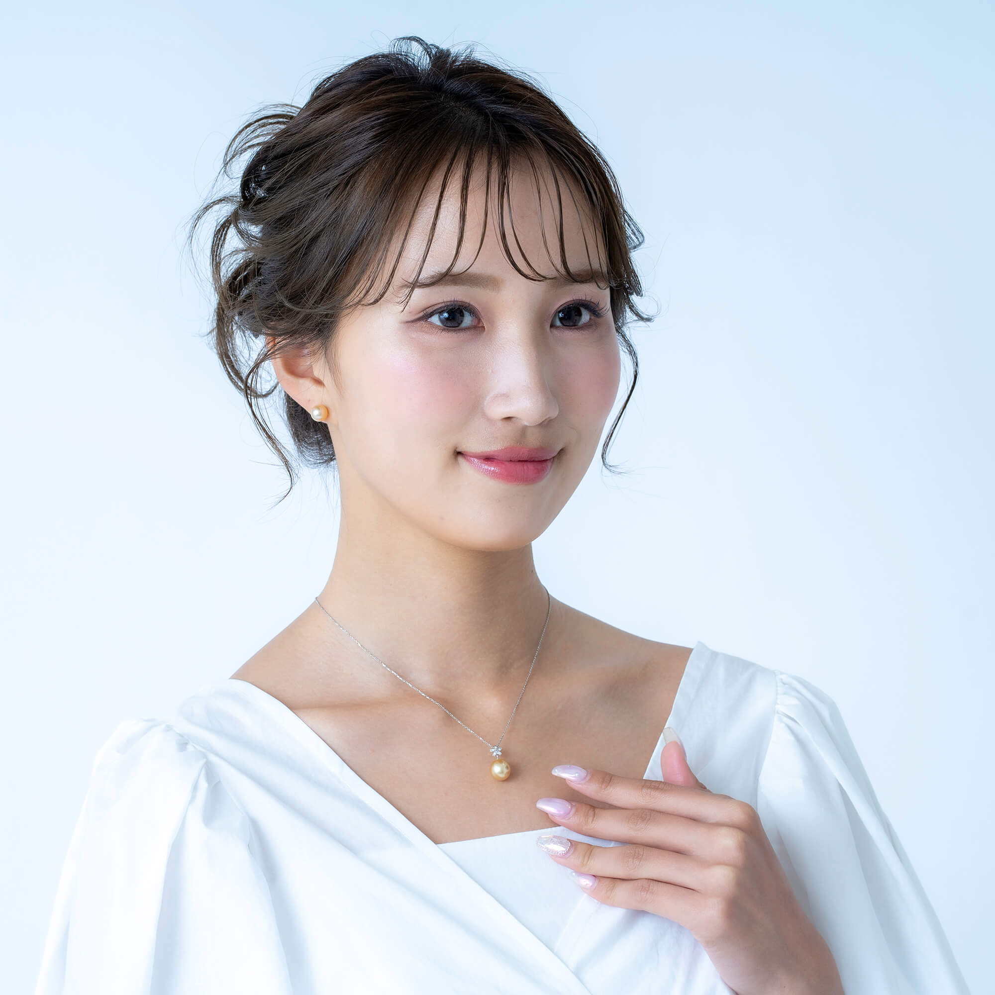 星桜】ゴールデンパール ダイヤモンド イエローゴールド ペンダント