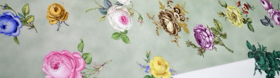 MEISSEN バラの花柄 長方形プレート