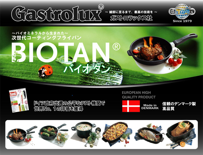 ガストロラックスGastrolux バイオタンBIOTAN IH対応角型鍋深さ7cm 28