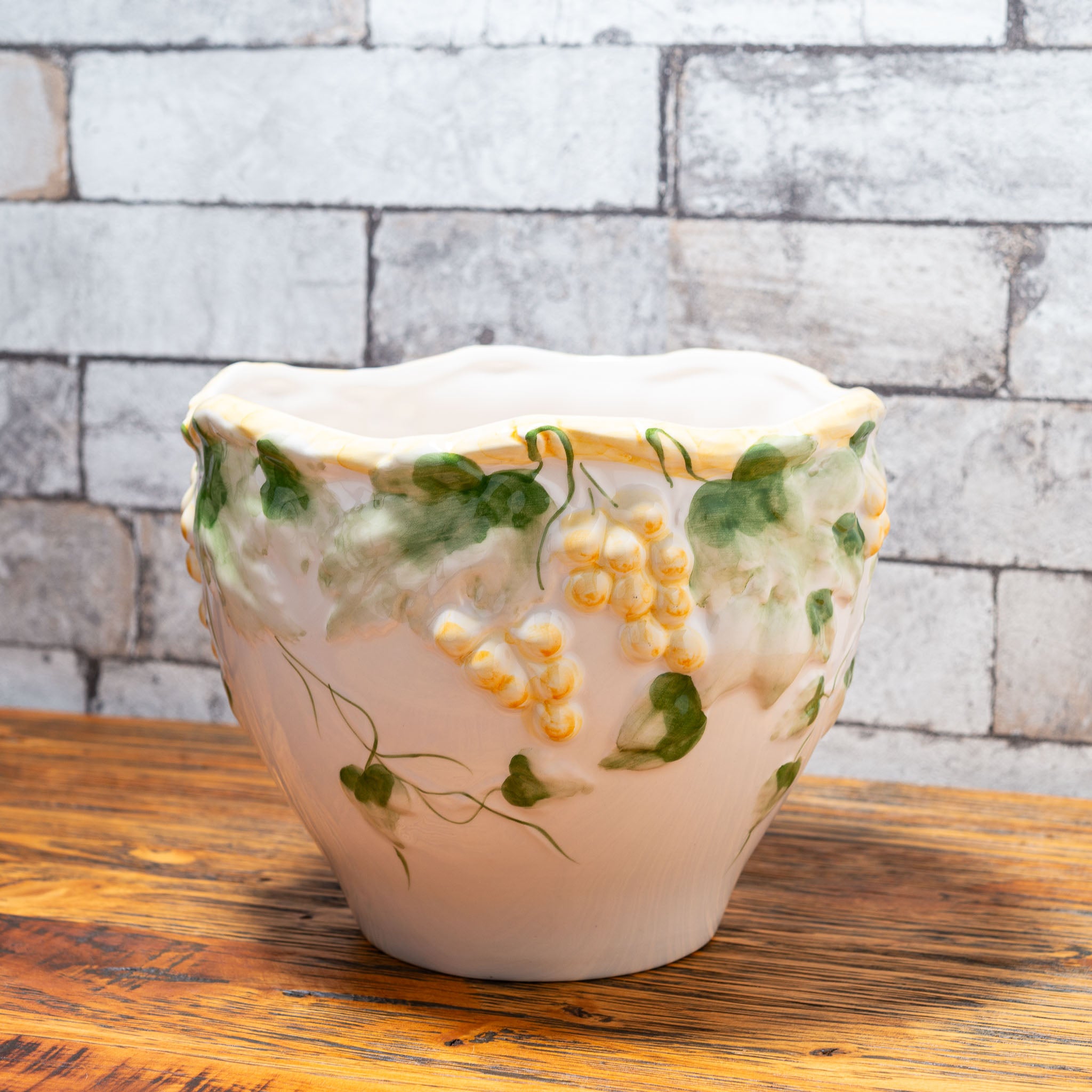 アウトレット】ガーデニング雑貨 ポルトガル製 陶器 イエローグレープ