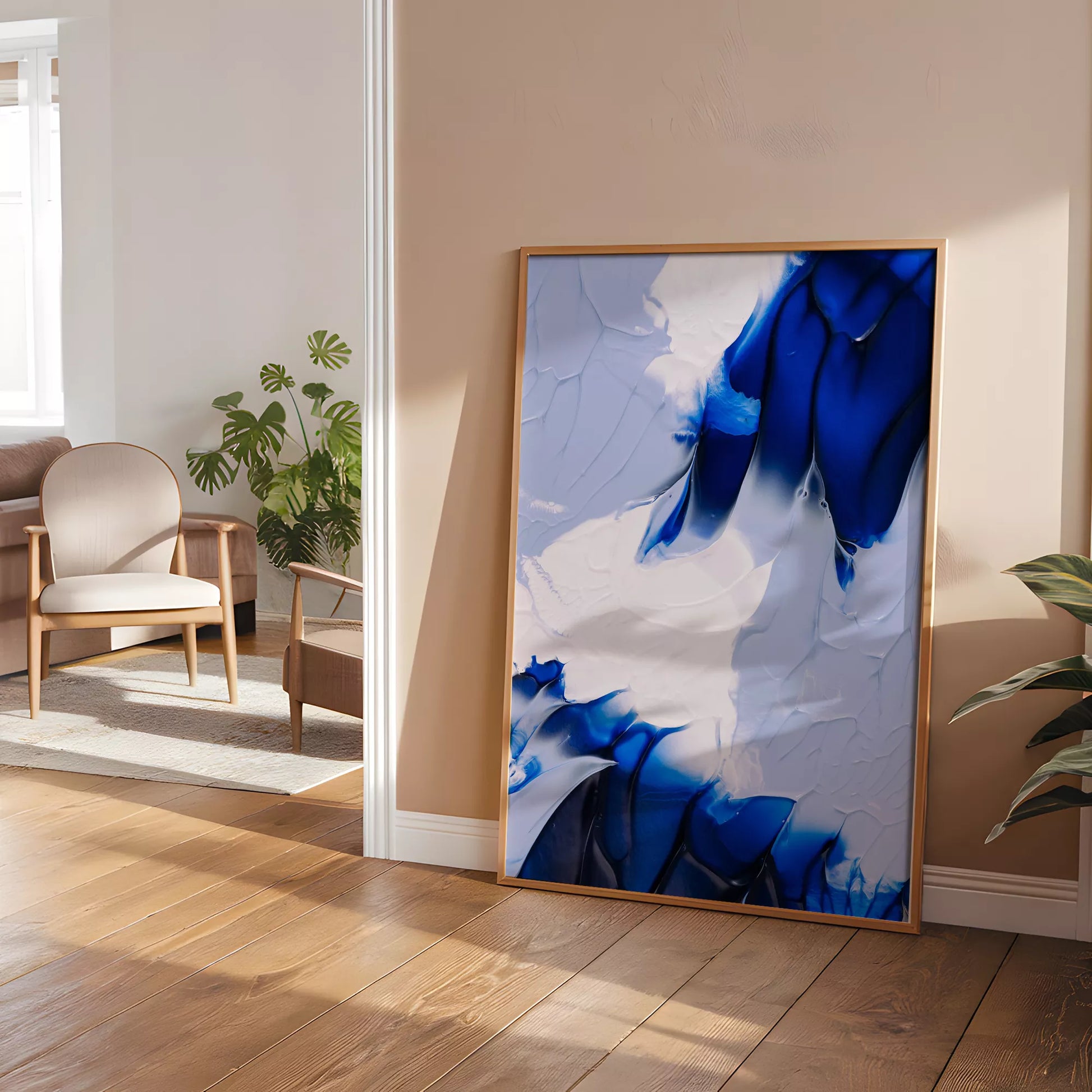 アートポスター 抽象画 ディープブルー モダンアート 北欧インテリア