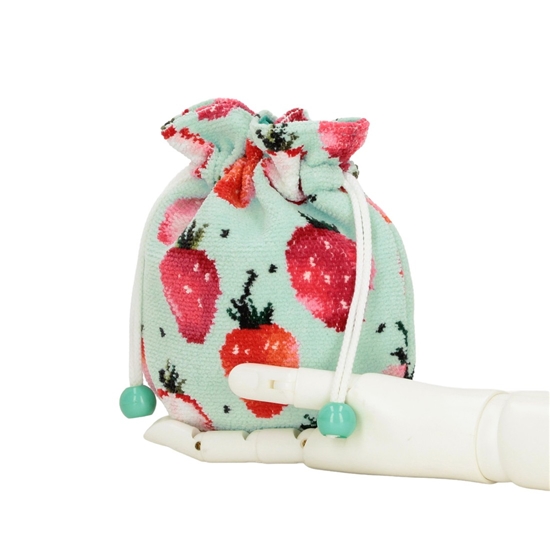 ストロベリードット 巾着 L/STD-260092(ペールグリーン): LOVERARY BY