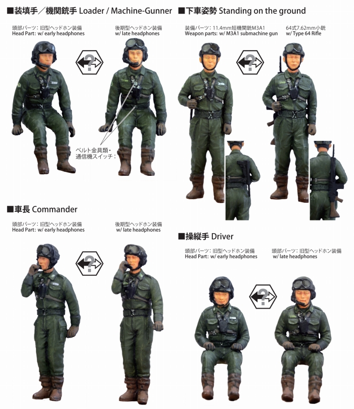 1/35 陸上自衛隊戦車乗員セット（'65-'90）