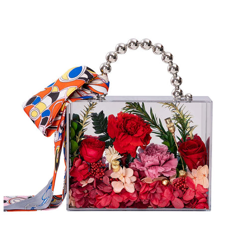 Red Forever Roses Mirror Handbag | Flowersong | Forever Roses