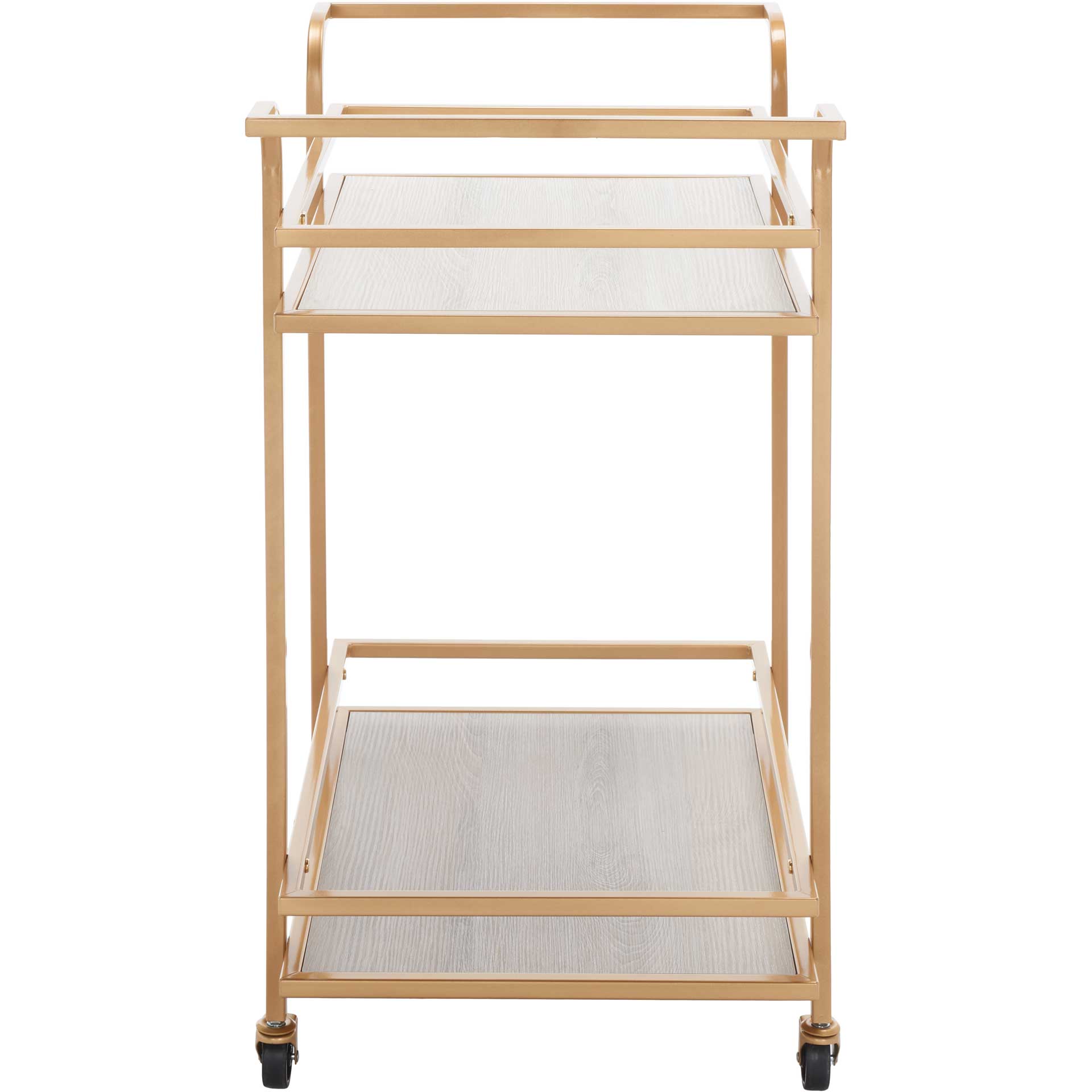 Lameka 2 Tier Bar Cart Matte Gold/Gray - Froy.com