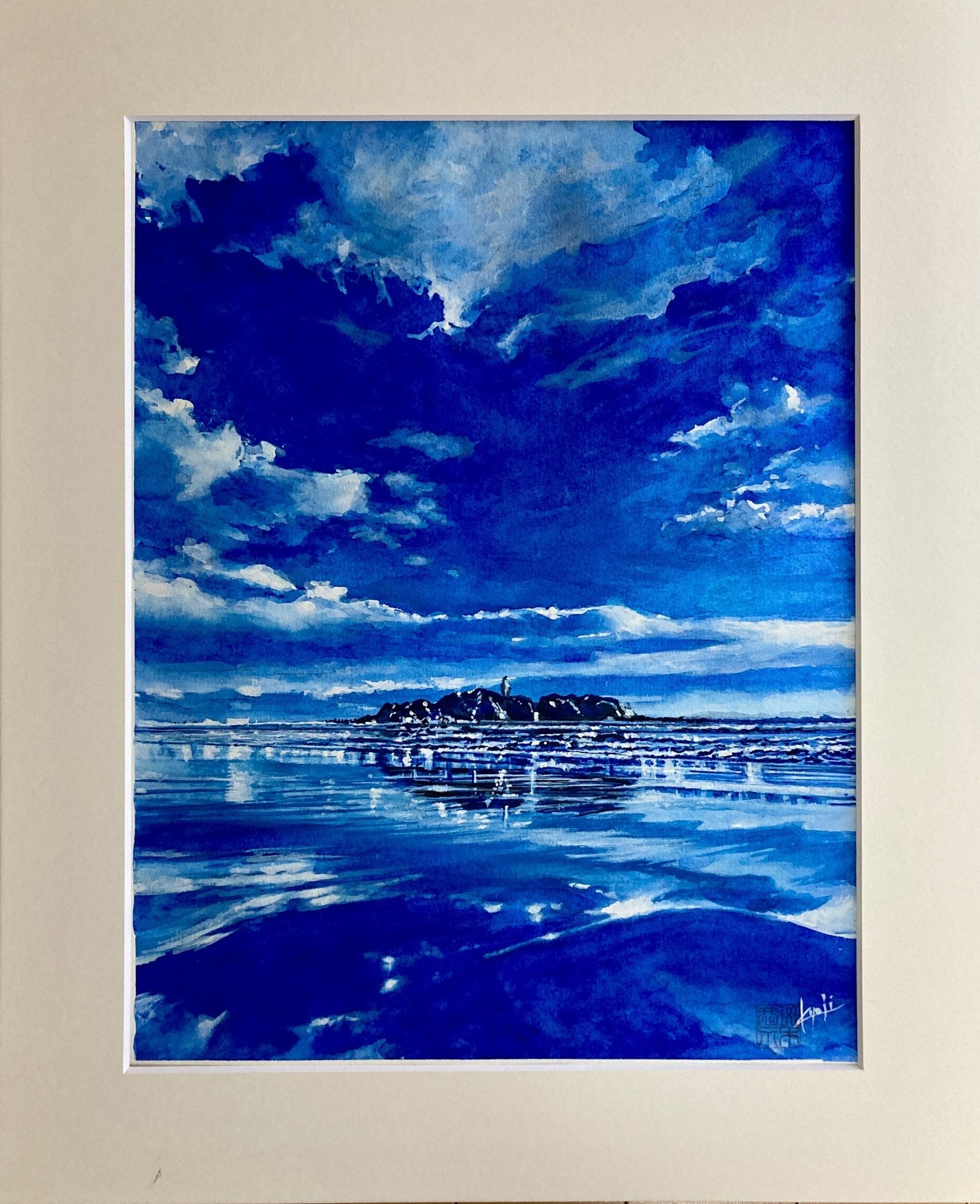 絵画の通販、購入ならFROM ARTIST/作品名：青の江ノ島/作家名：マダラ