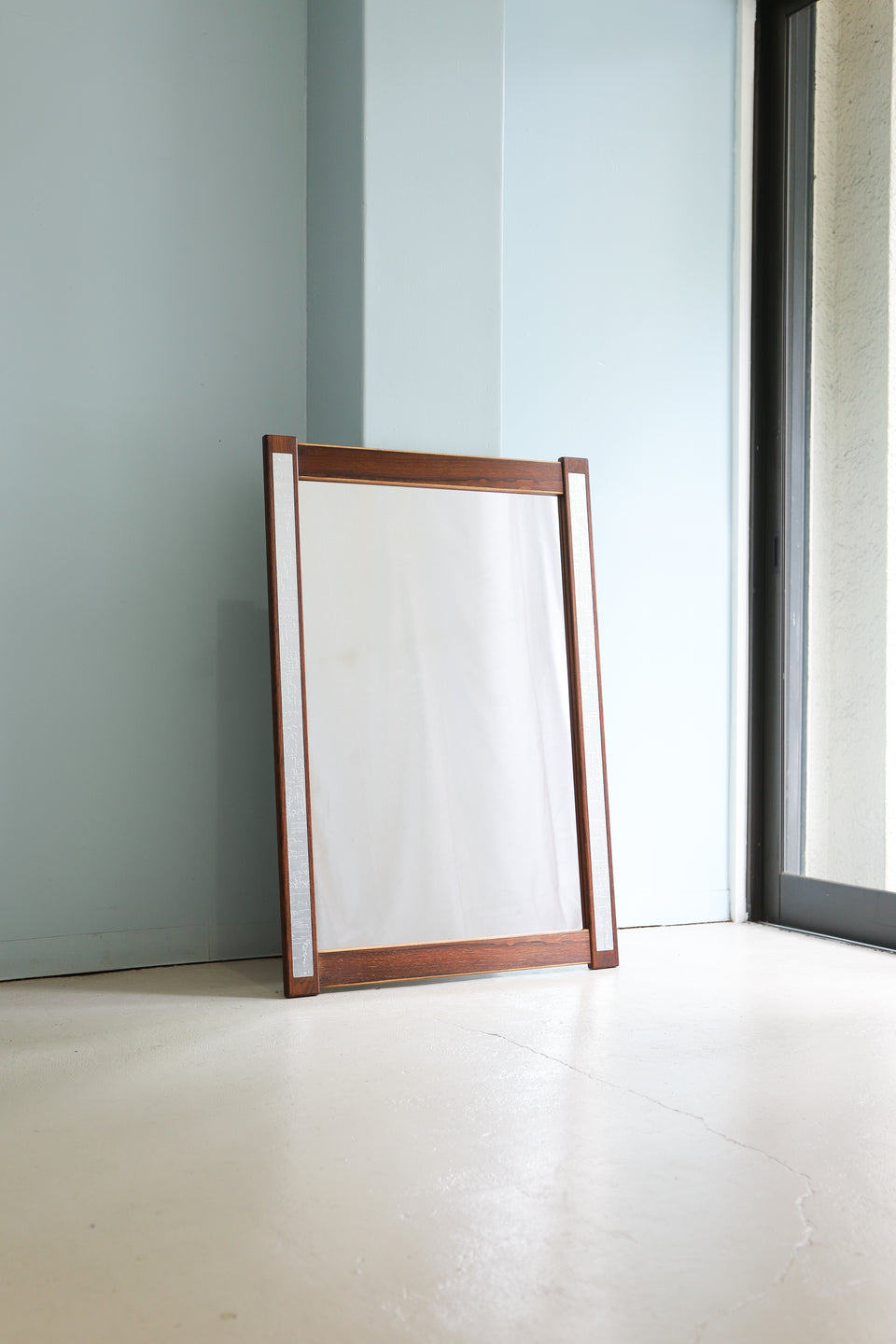デンマークヴィンテージ ウォールミラー 壁掛け鏡 ローズウッド材 北欧