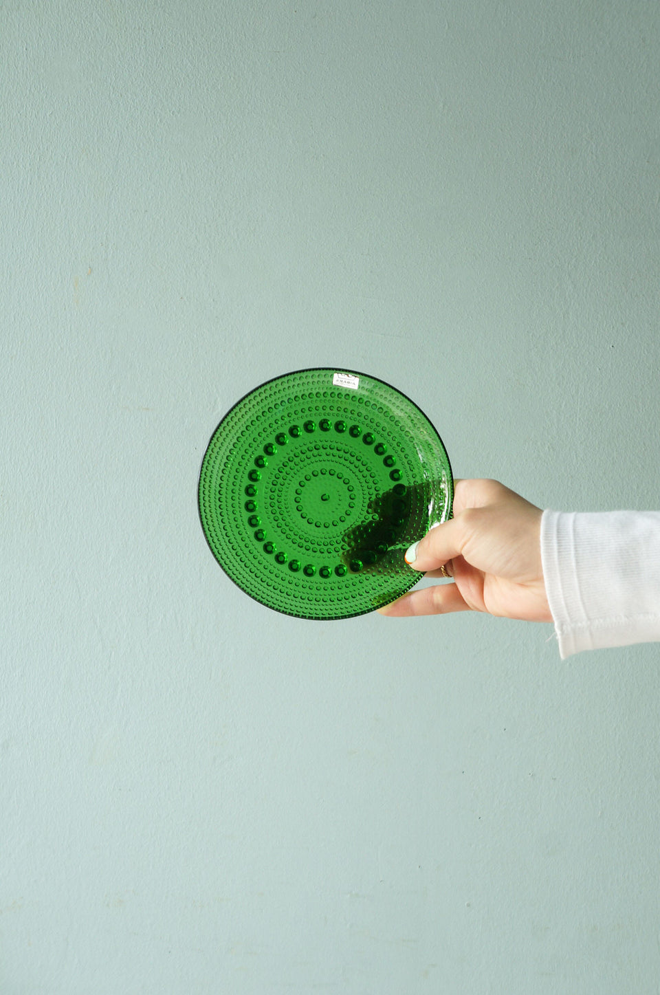 ARABIA Nuutajarvi Kastehelmi Plate 14cm Green/アラビア