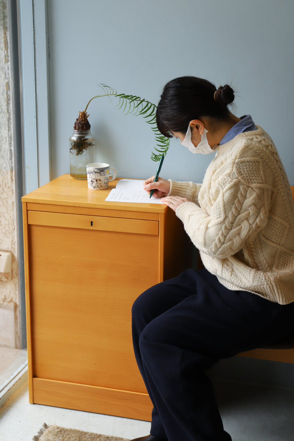 デンマークヴィンテージ ロールアップ ファイルキャビネット 蛇腹 北欧