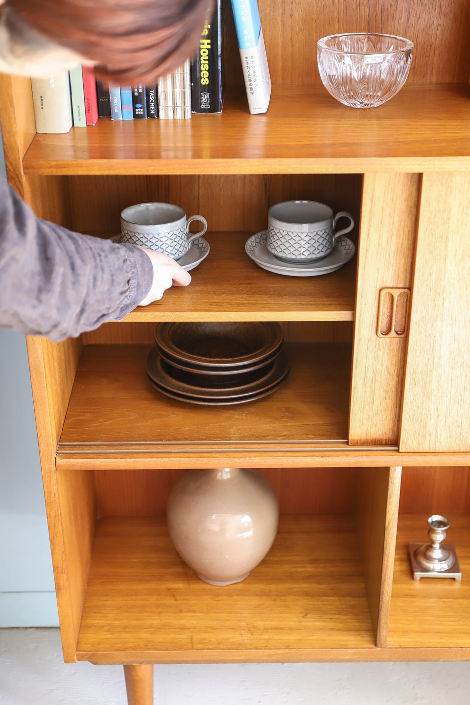 デンマークヴィンテージ ブックケース 本棚 チーク材 収納 北欧家具