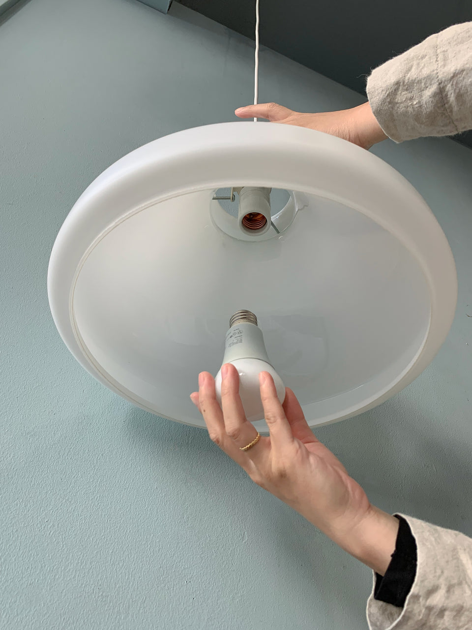 デンマークヴィンテージ ペンダントライト フロストガラス 北欧