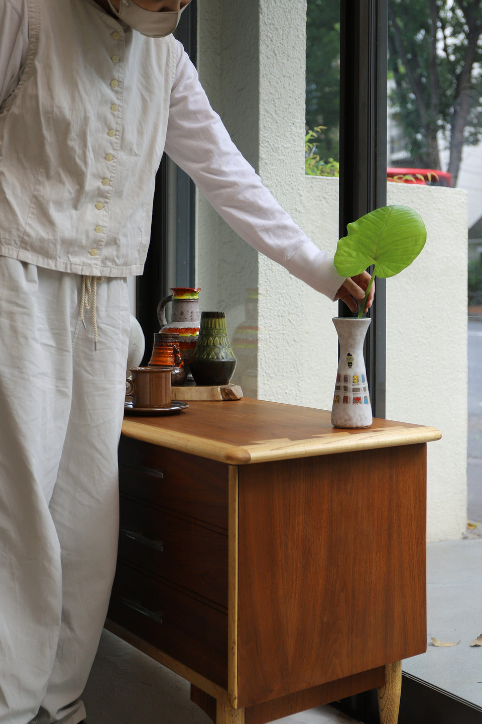 ドイツヴィンテージ フラワーベース ファットラヴァ 花器 ミッド