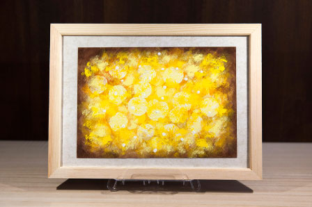 yellow circle|a026|【ギャラリー笑夢】☆抽象画,印象画,新築祝い,開店