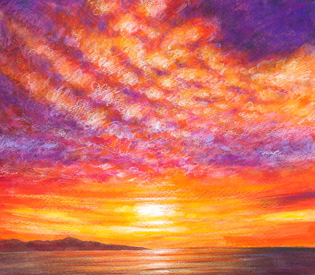 オレンジの夕暮れ|a236|【ギャラリー笑夢】インテリアアート販売