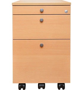 fantoni/ファントーニ/オフィス 木製ワゴン 3段 鍵付き 幅42 奥行57 高