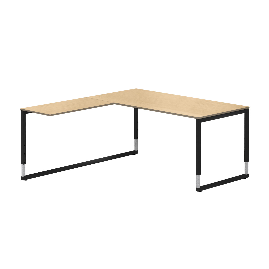 fantoni/ファントーニ GX L字型デスク 高さ調節脚 160×170cm BK脚 の