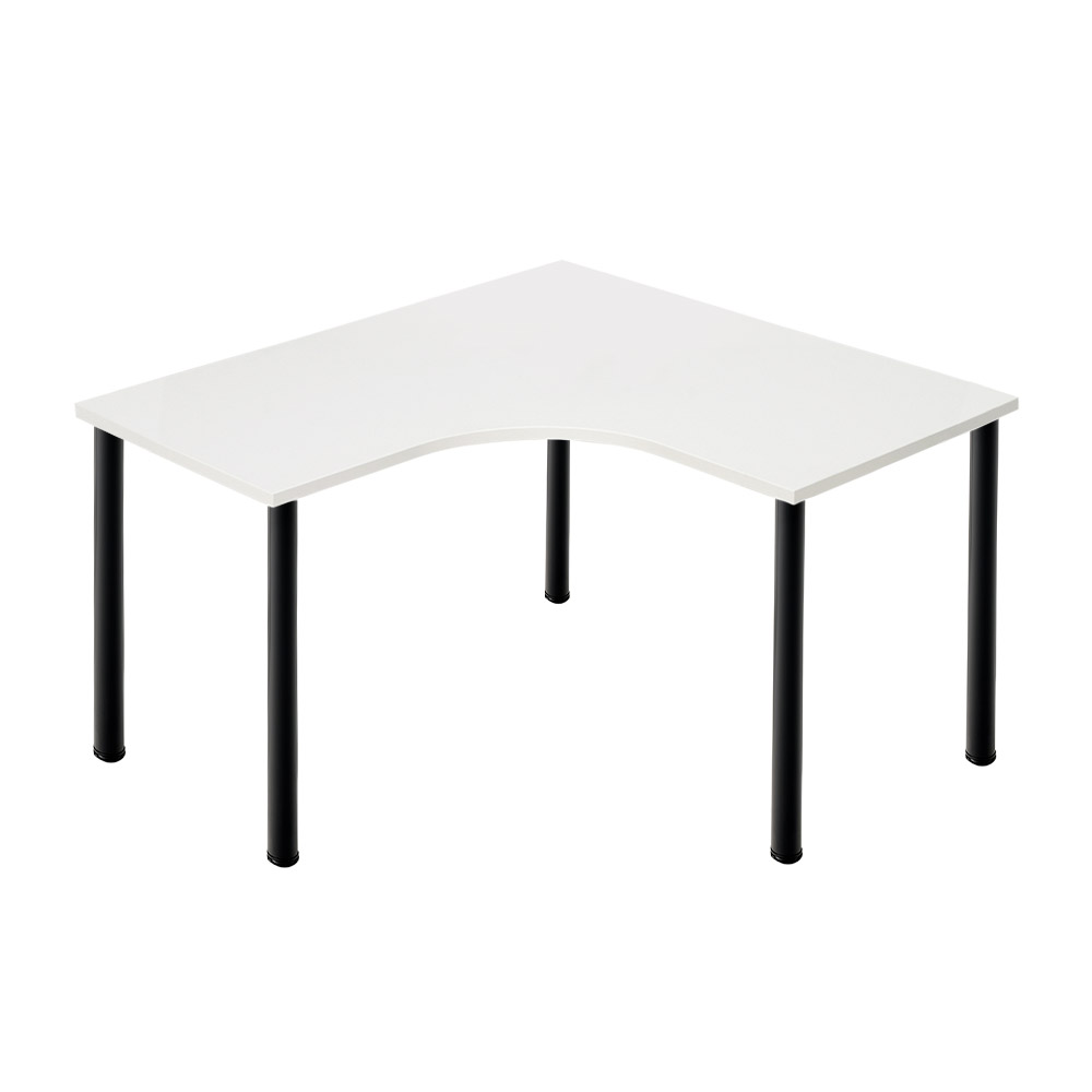 D3デスク 天板Lタイプ 白 アジャスター脚 幅120cm (パソコンデスク