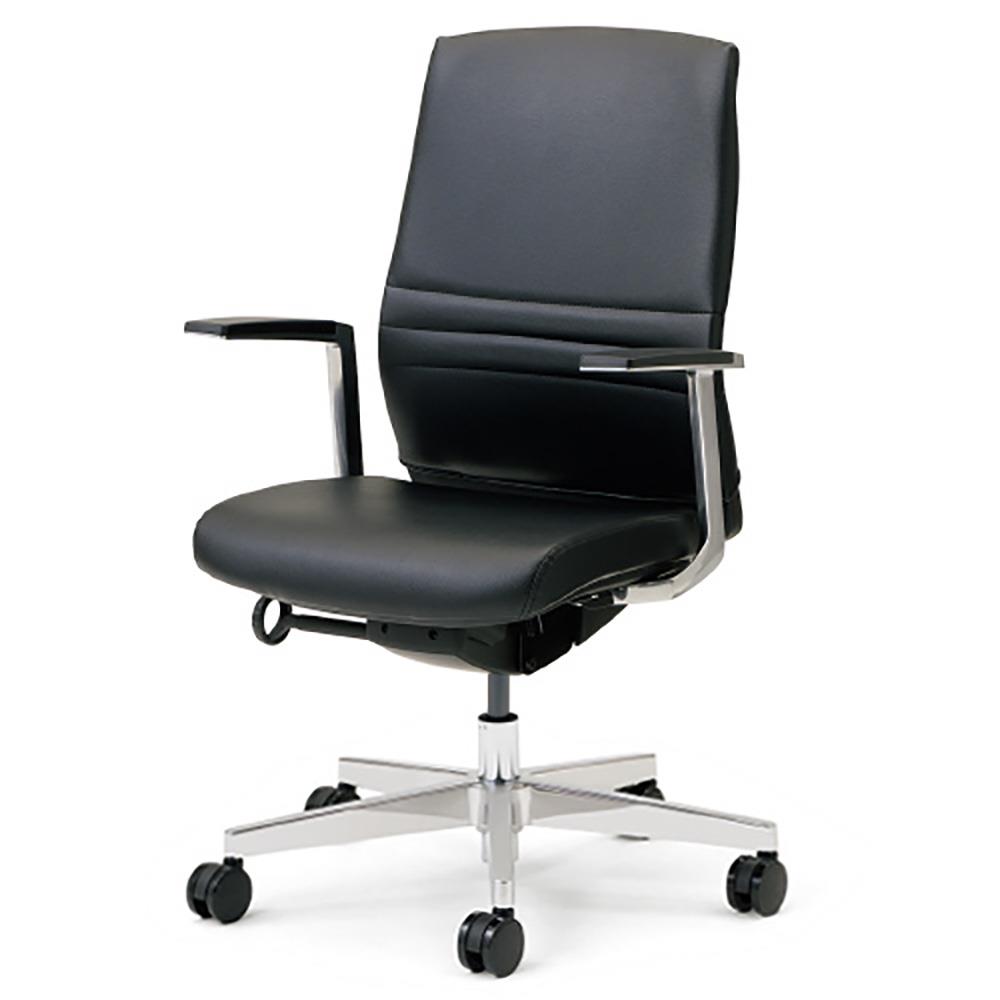 KT-7 ビニルレザーチェア 肘なし アルミ脚 (オフィスチェア ワーク