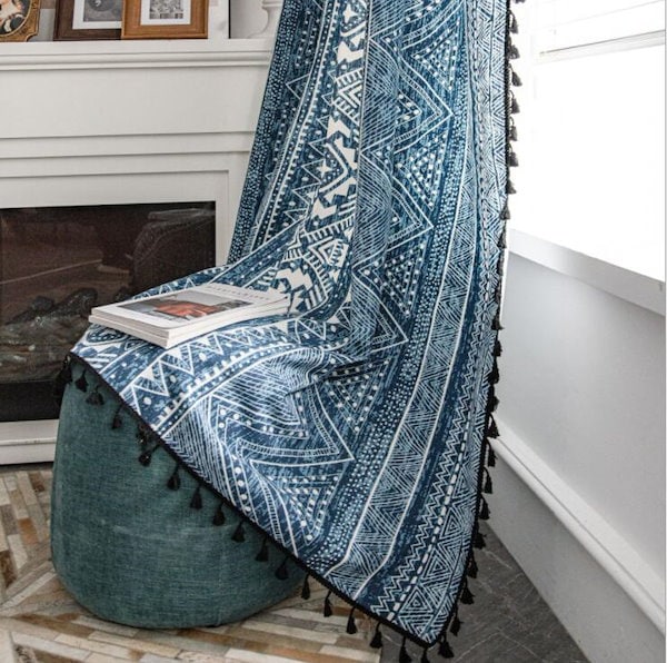 Qoo10] カーテン リネン ボヘミアンカーテン 隠