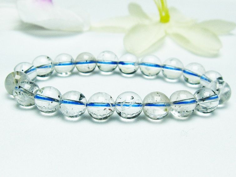 パワーストーン 天然石 ブルーストロベリークォーツ水晶ブレスレット