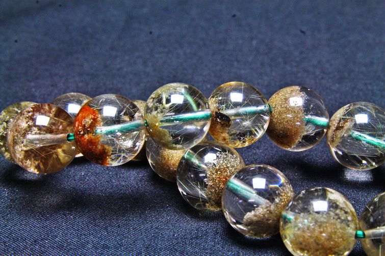 タイチンフラワー水晶ガーデンクォーツ（庭園水晶）ブレスレット13mm