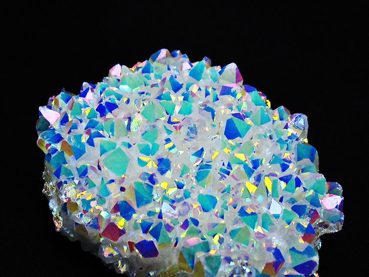 パワーストーン 天然石 レインボーオーラ水晶クラスター[T693-4766]