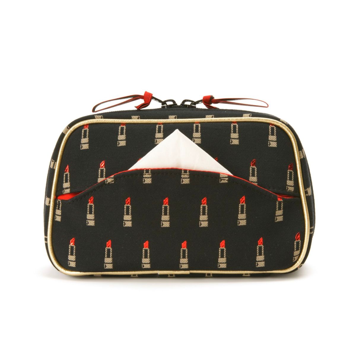 スマートなティッシュケース付きサブポーチ ヴァリアント・ルージュ