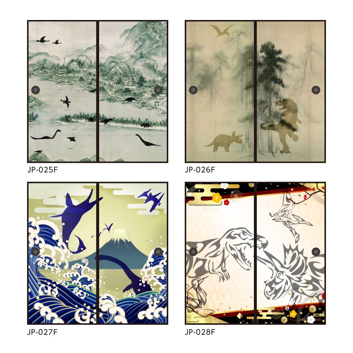 恐竜王国シリーズ 捕獲 JP-005F ふすま紙 92cm×184cm 2枚入り 水貼り