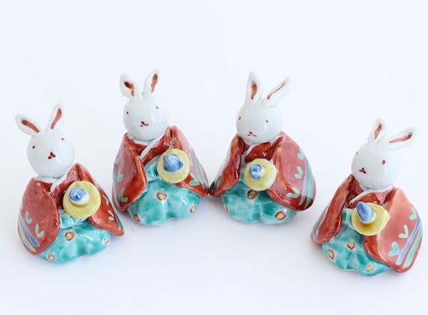 多田利子 端午の節句（武者ウサギ） ｜置物｜九谷焼のうつわ｜和食器