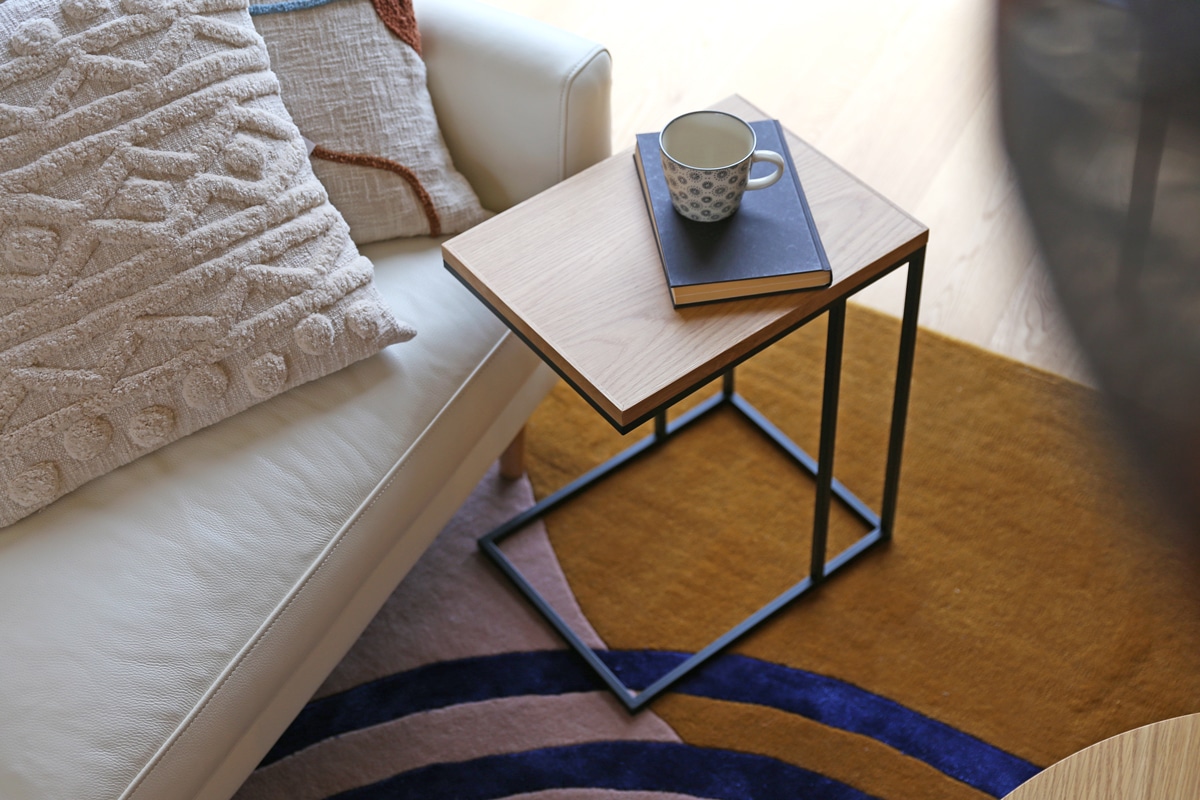 LINIE リニエ コの字テーブル オーク/ホワイトフレーム