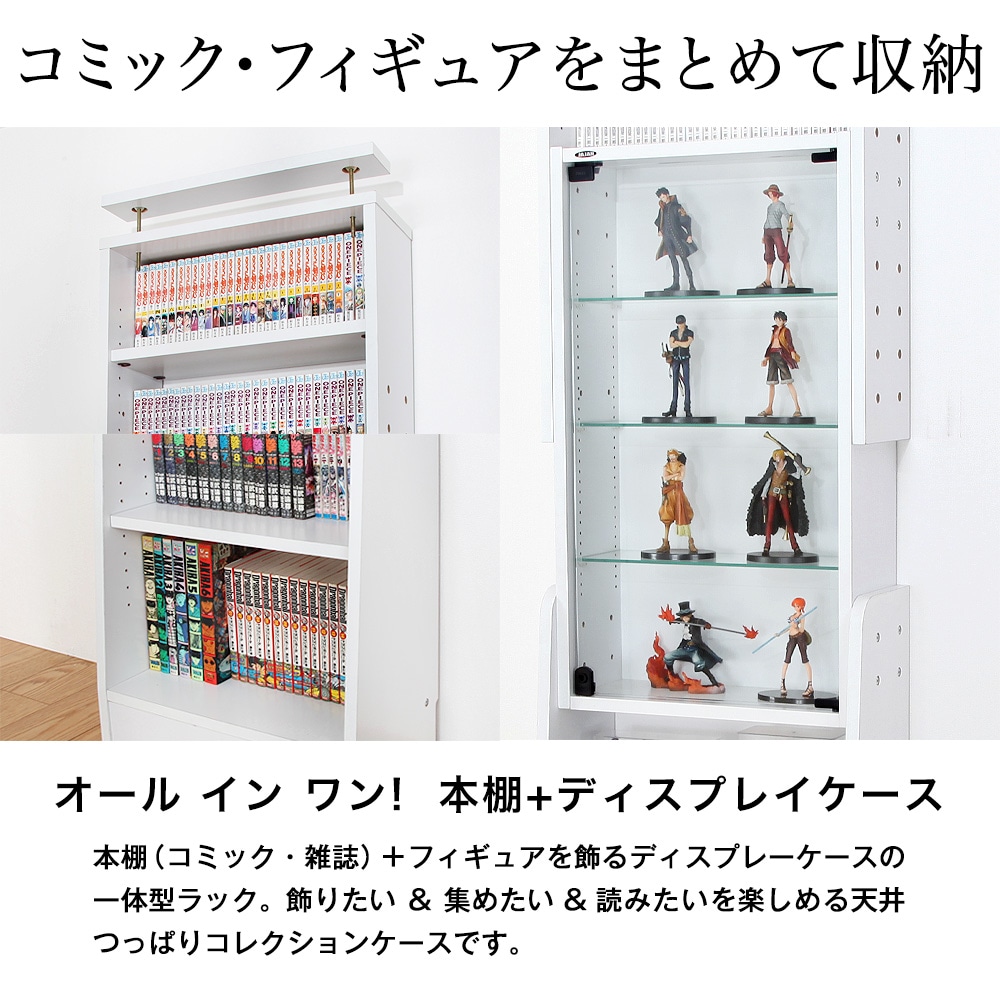 天井つっぱりコレクションラック 幅55cm×奥行29cm -サブカルラック