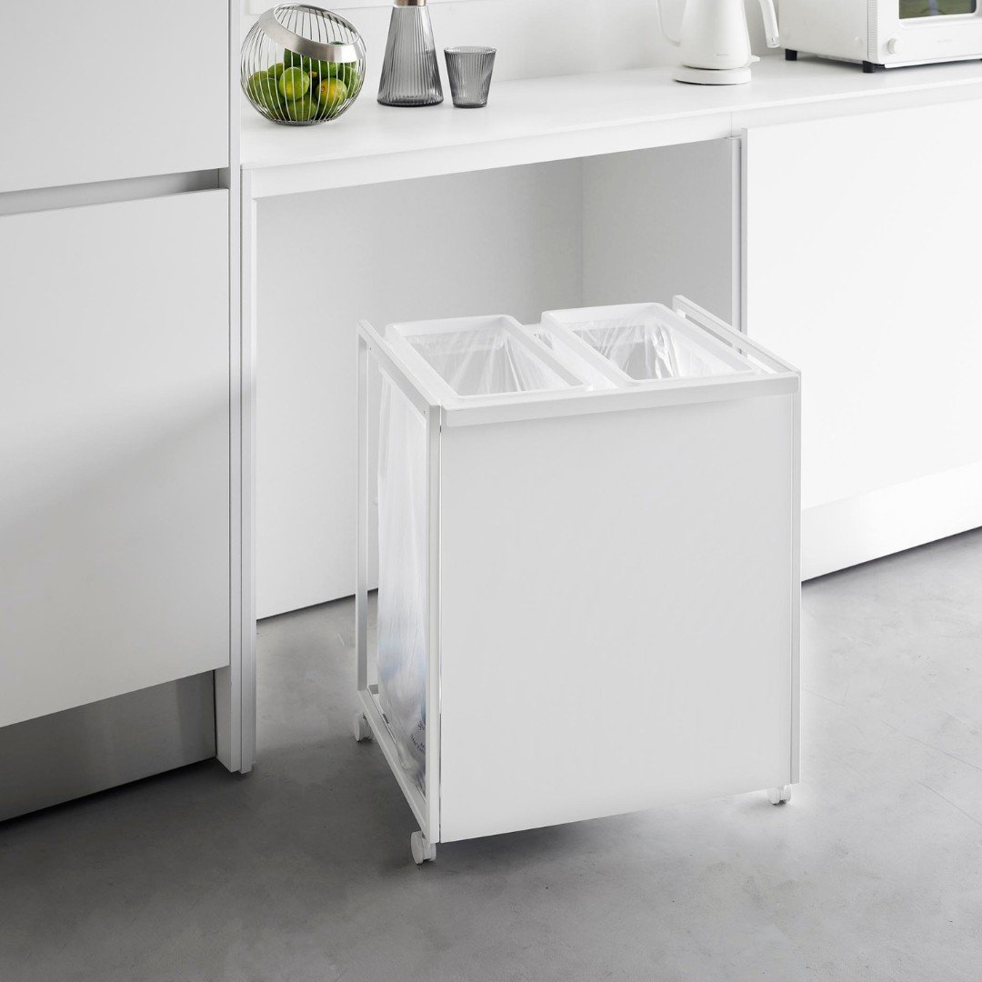 tower】 目隠し分別ダストワゴン 45L 2分別｜ゴミ箱・ダストボックス