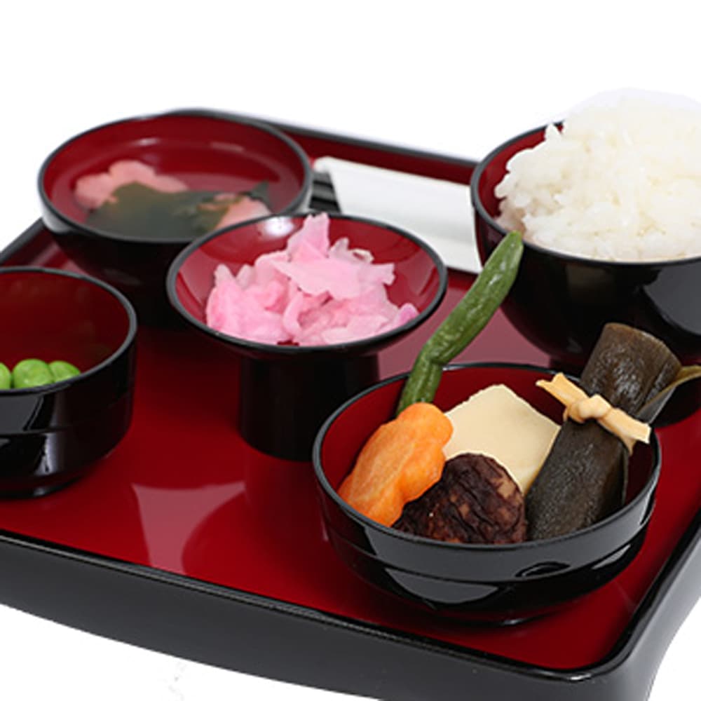 紀州塗り 仏膳セット 日本製 6寸 18cm 茜 仏器膳セット 黒内朱（椀：食
