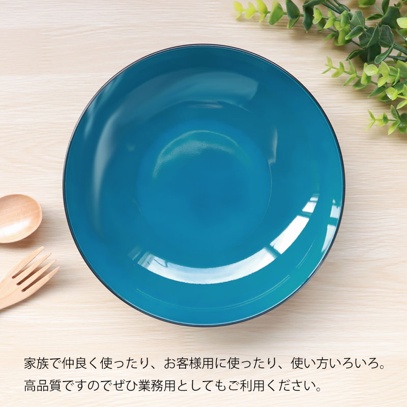 丸深皿 20cm Mサイズ 藍彩 クリーンコート加工 家庭用食洗機 乾燥機