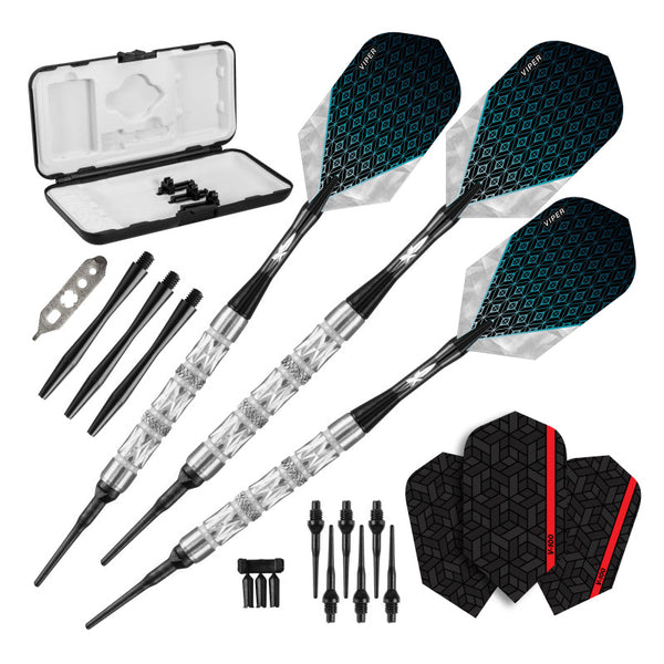 Viper Diamond Darts 90% Tungsten Soft Tip Dart Set Silver Rings 16