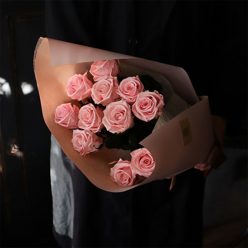 幸せのジンクス ダズンローズ | Pink【茎もプリザーブド加工・バラの