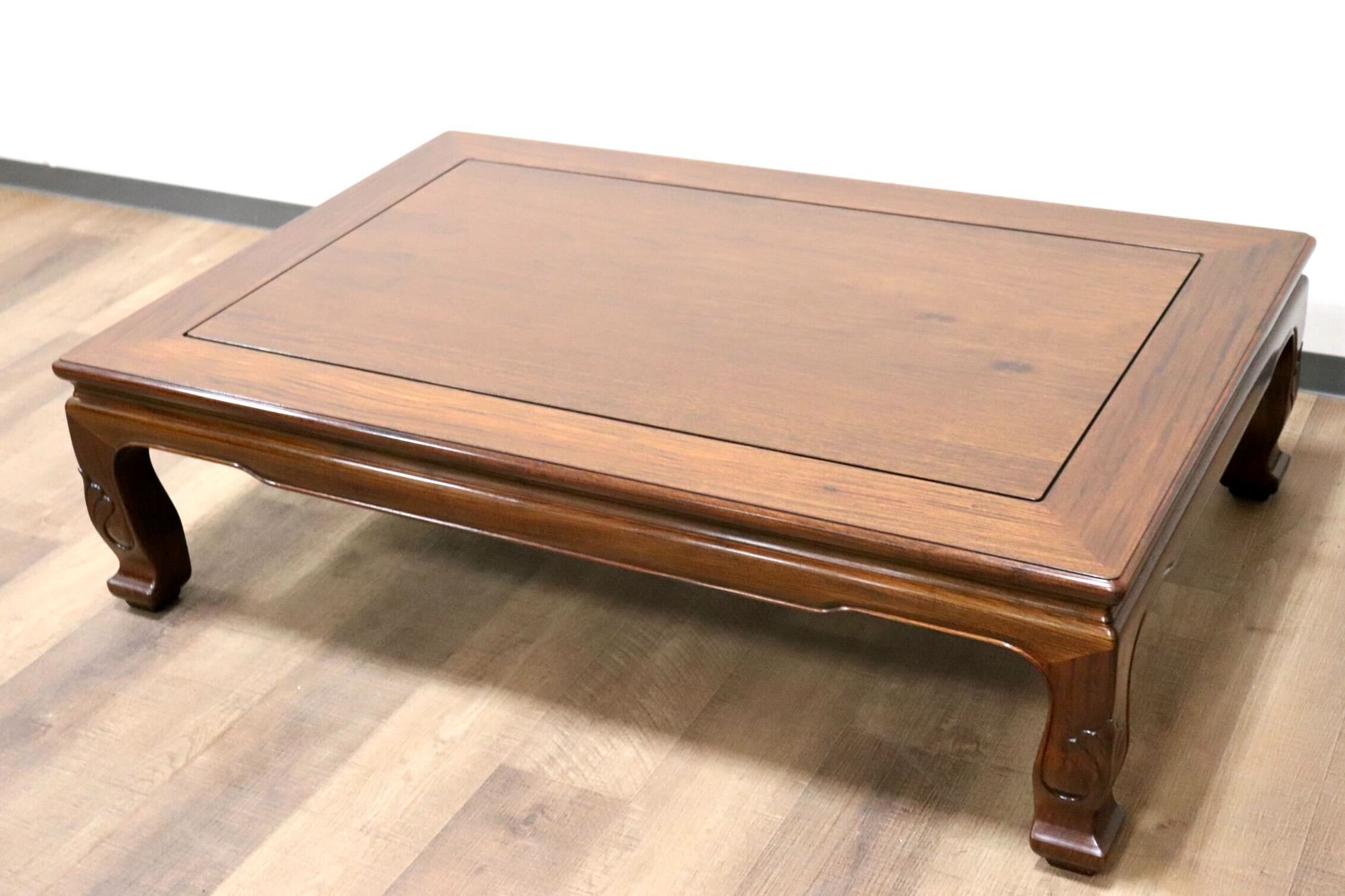 BKK94 伝統工芸 大阪唐木指物 尾崎作 花梨 無垢材 座卓 5尺 トップ