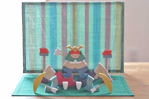 在庫あり】五月人形 遊プラン・小黒三郎 楕円鯉武者 木のおもちゃHANA