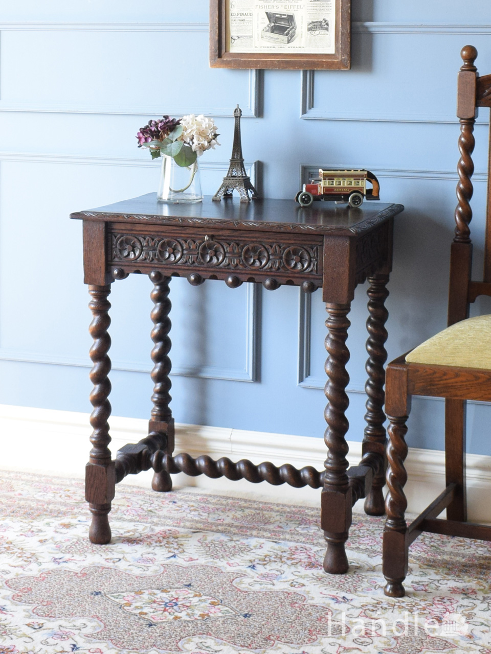 1940年代のアンティークのジンクトップ テーブル(pw-163