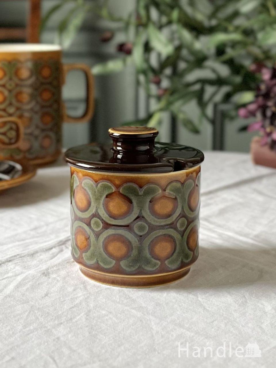 イギリスアンティークのおしゃれなガラス器、プレスドグラスのシュガー