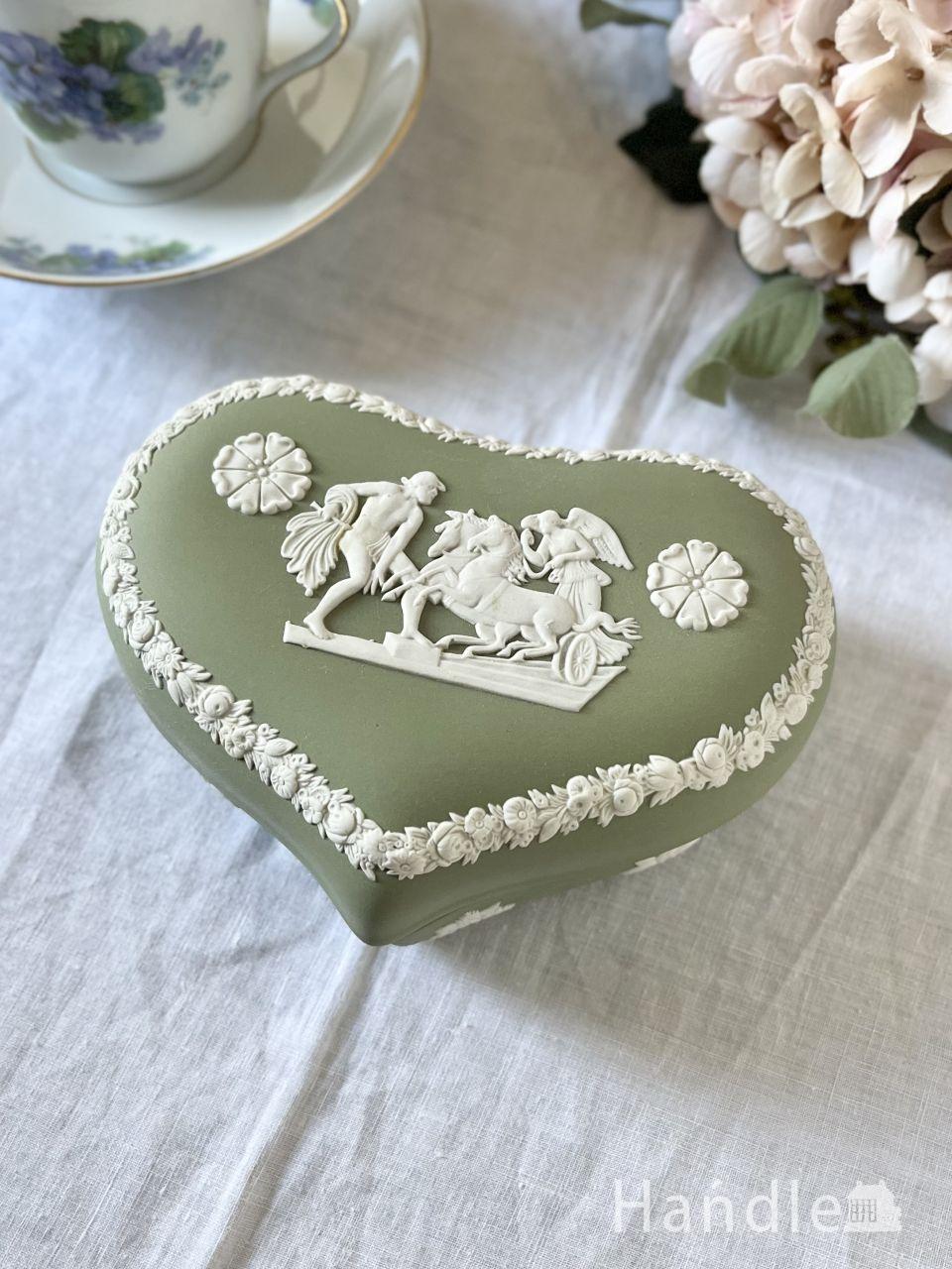 ハマースレイ窯のすみれ柄のアンティークトリンケットボックス