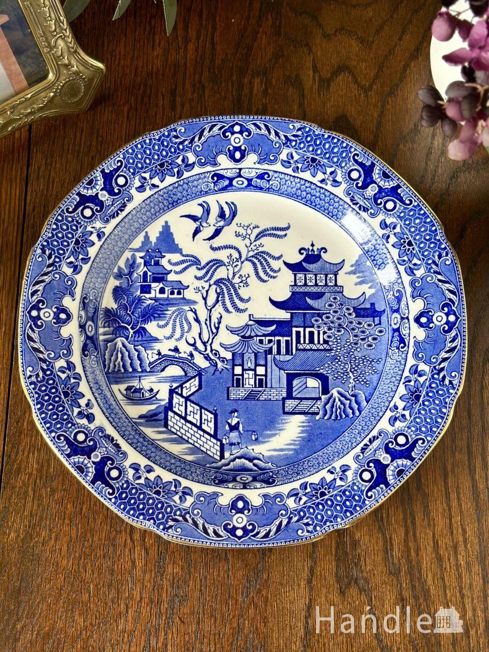 イギリスから届いたディナープレート、Burleigh(バーレイ)のブルー