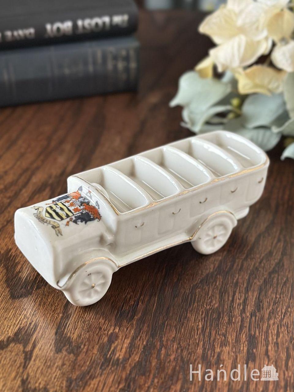 英国アンティークの陶器で出来た車のオブジェ、シェリーのクレスト