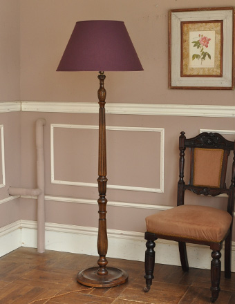 英国デザインのアンティークの間接照明、布シェードのフロアランプ(k