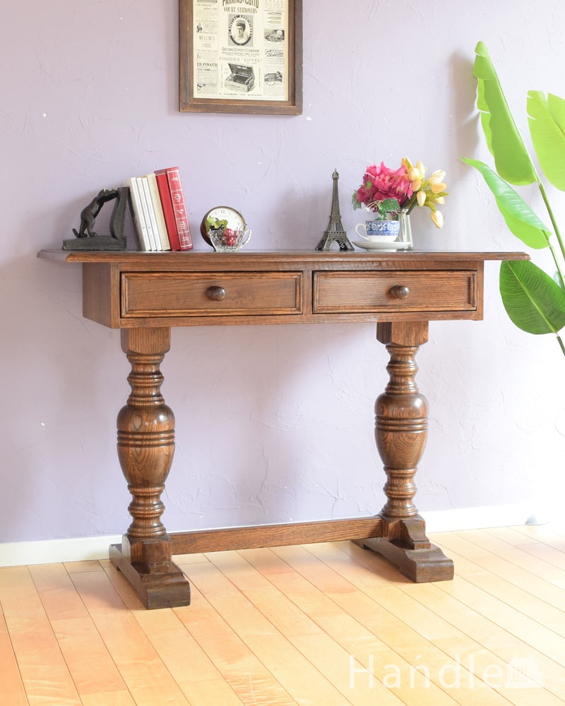 英国のアンティーク家具、引き出しが付いたコンソールテーブル(k-2836