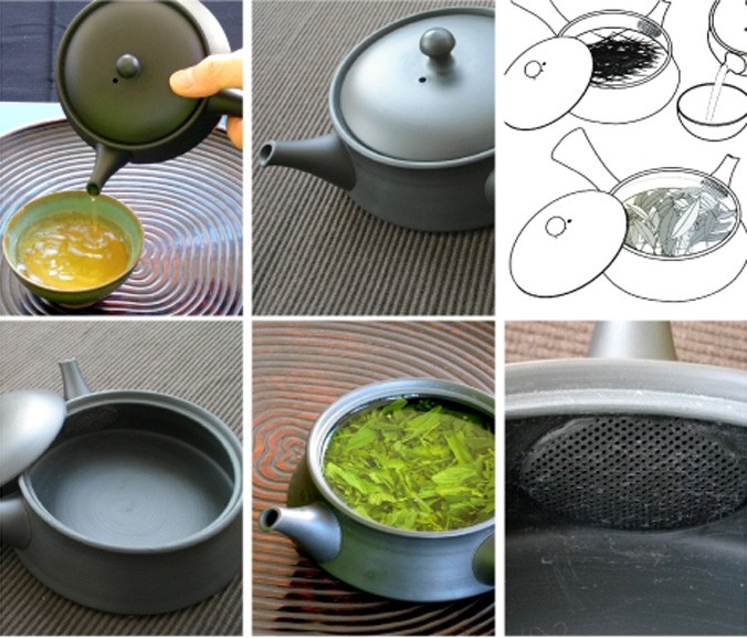 常滑焼 平型急須 「黒（緑泥）」 - 葉桐 | 公式サイト／静岡茶の通販